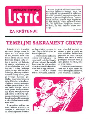 Liturgijsko-pastoralni listić za krštenje