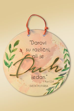 Drvena okrugla pločica- sveta potvrda